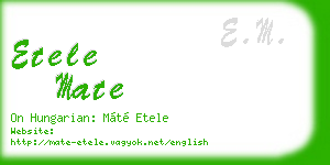 etele mate business card