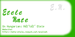 etele mate business card